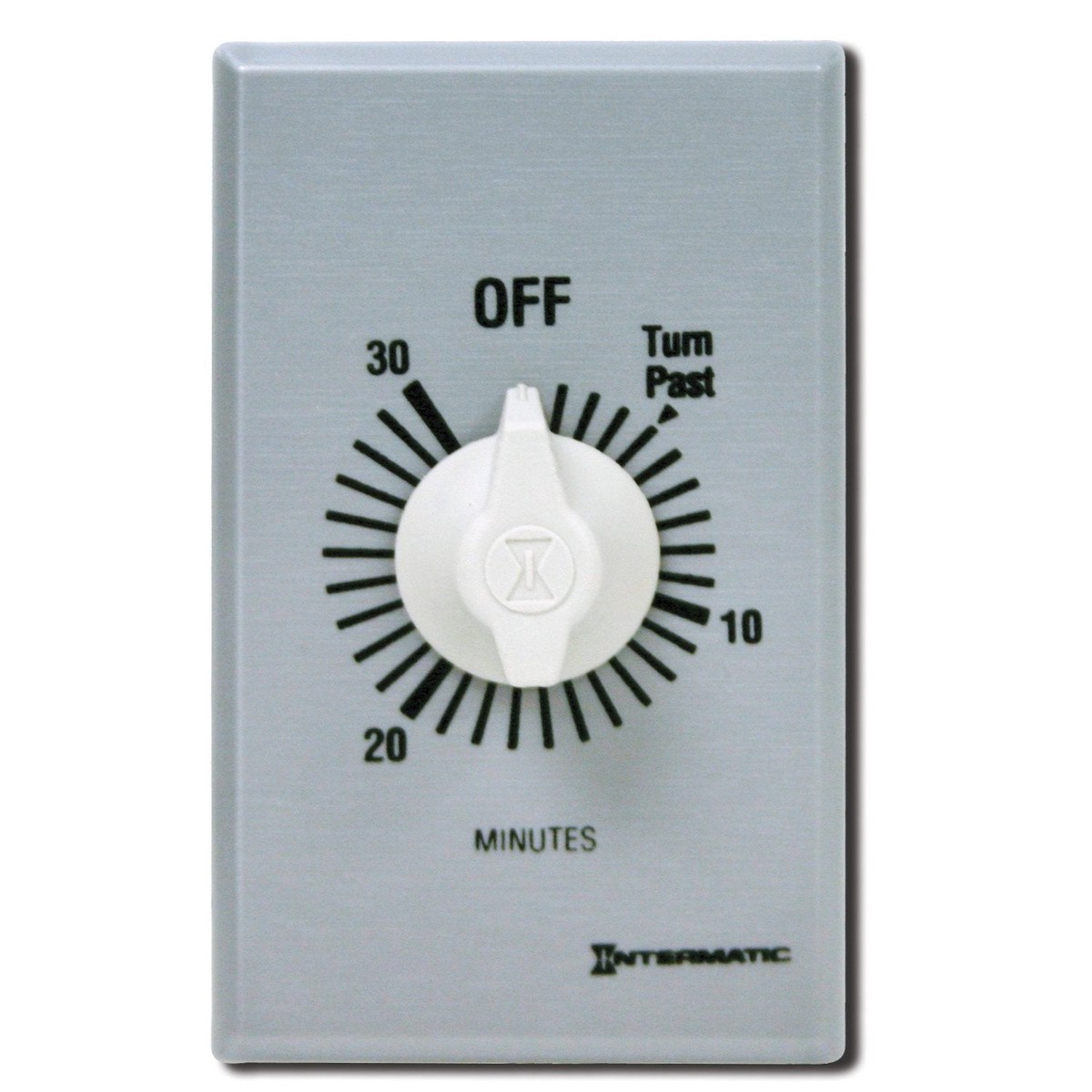 Intermatic FF30MC 30-Minute Spring Loaded Wall Timer SPST No Hold - Enhance Energy Efficiency with Universal Compatibility - Automatic Timer for Effortless Control, Brush