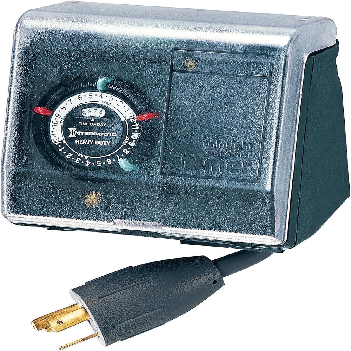 Intermatic P1131 Heavy Duty Weatherproof Above Ground Pool Pump Timer - Twist Lock Plug and Receptacle, 2 On/Off Settings - Ideal for Water Fountains, Aerators, Landscape