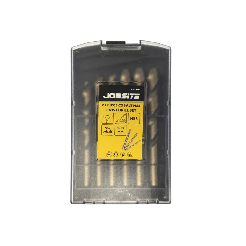 Jobsite 25pc Cobalt HSS Twist Drill Set 1-13mm