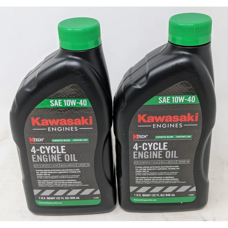 Kawasaki K-Tech SAE 10W-40 Engine Oil Quart – 2 Pack (64 oz) #99969-6296 x 2