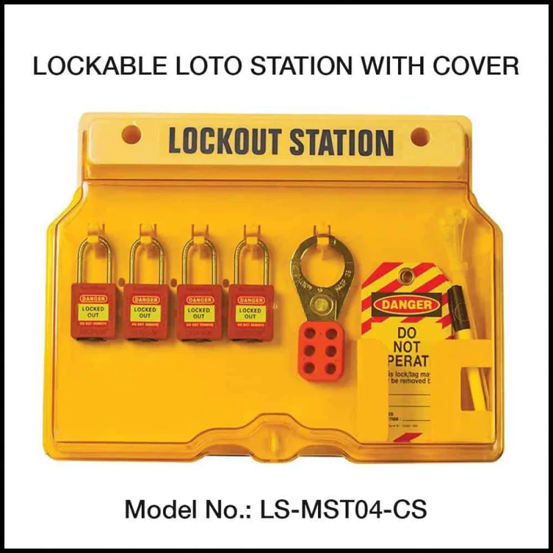 LOTO Lockout Station 4 Padlock with Clear Cover 1507-LOST4C