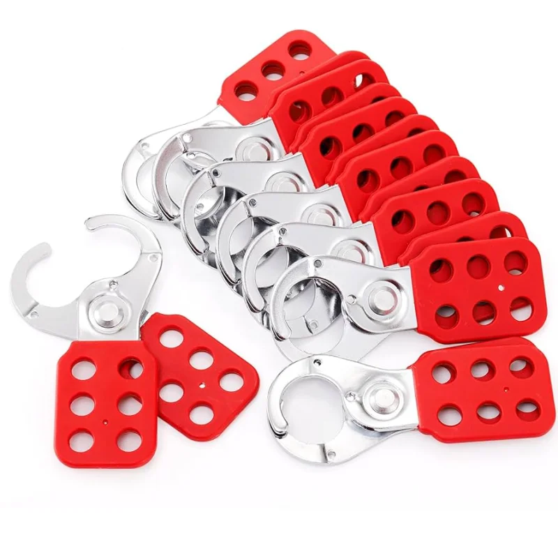 LOTO Steel Hasp with Vinyl Coating Red