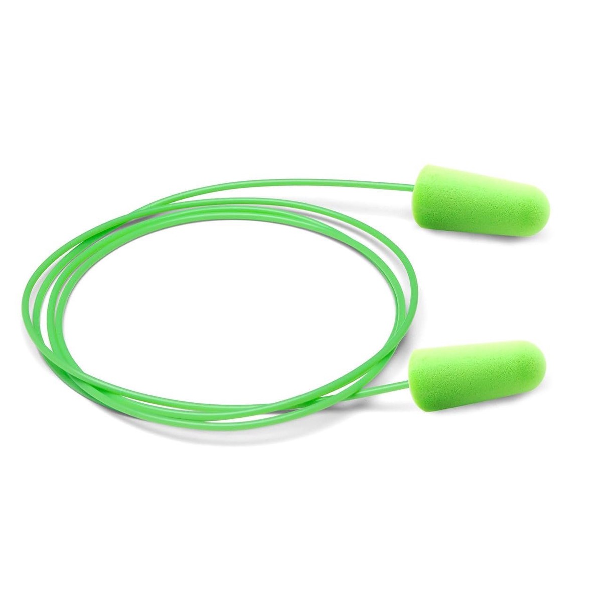 Moldex 6900 Pura-Fit Single-Use Earplugs, Corded, 33NRR, Bright Green, 100 Pairs