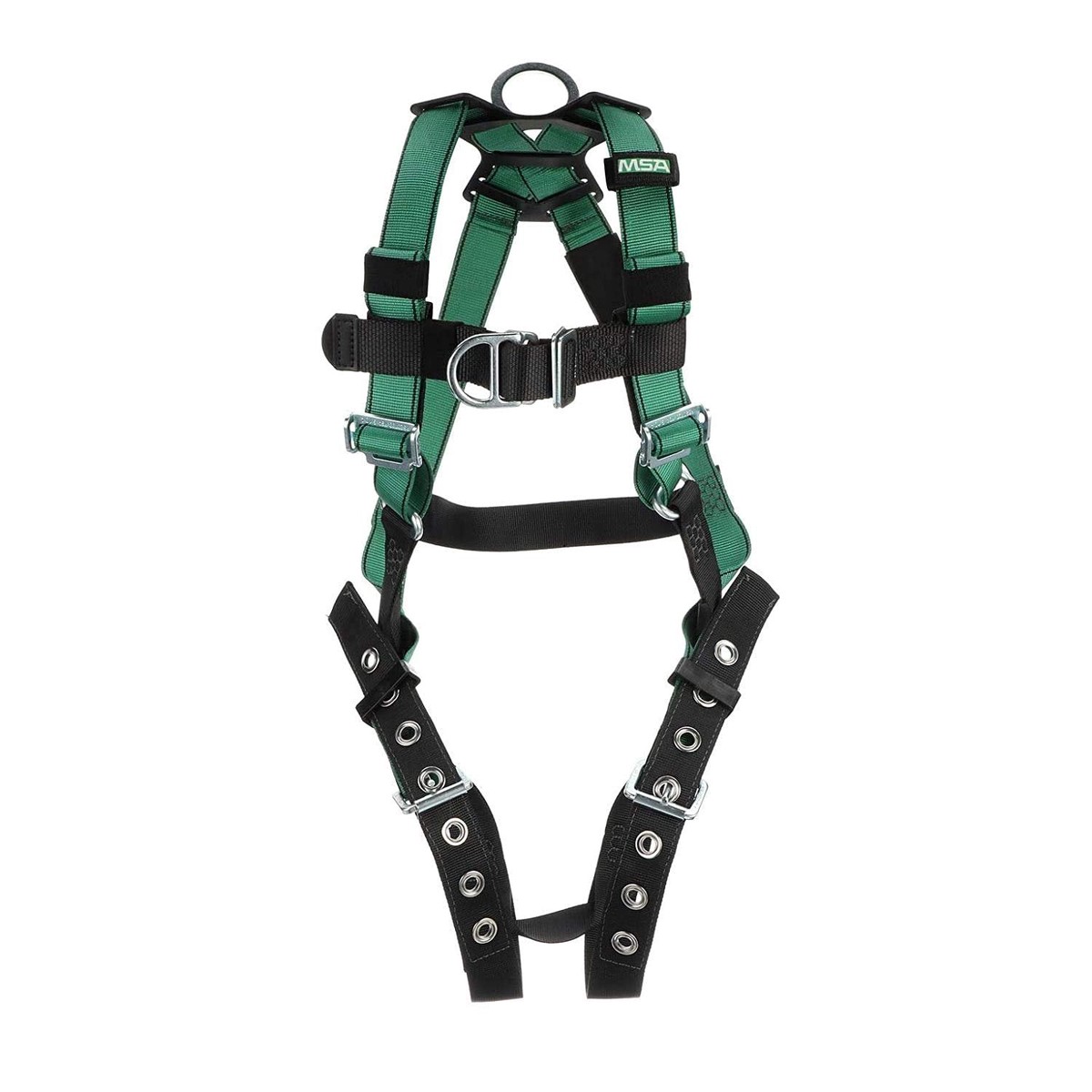 MSA V-Form Harness - Durable, Green, Full Body Harness with Aluminum D-Ring Configuration