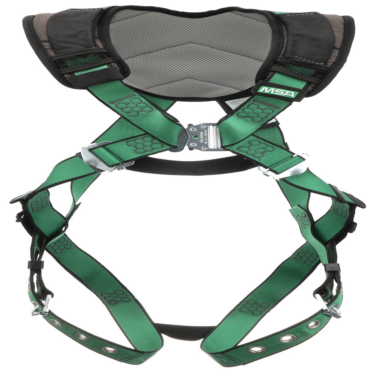 MSA V-Form+ Harness - Polyester Web and Nano-Technology Treated Full Body Harness with Back D-Ring Configuration