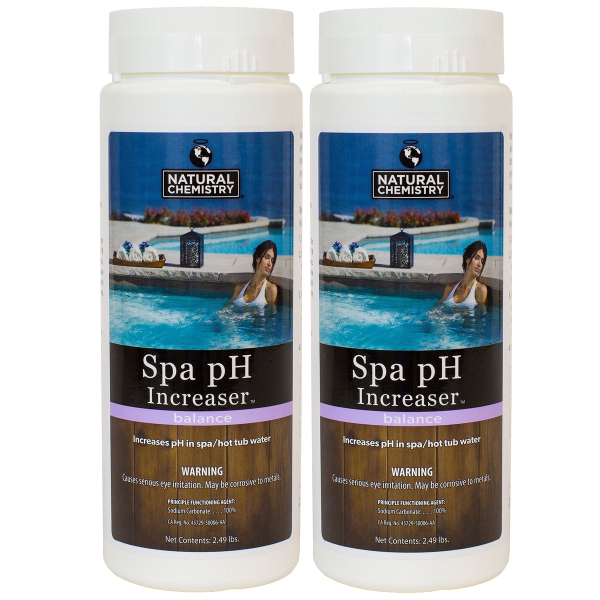 Natural Chemistry Spa pH Increaser, 2.49 lb, Pack of 2, Increases pH in Spa & Hot Tub Water, Keeps pH at an Ideal Level