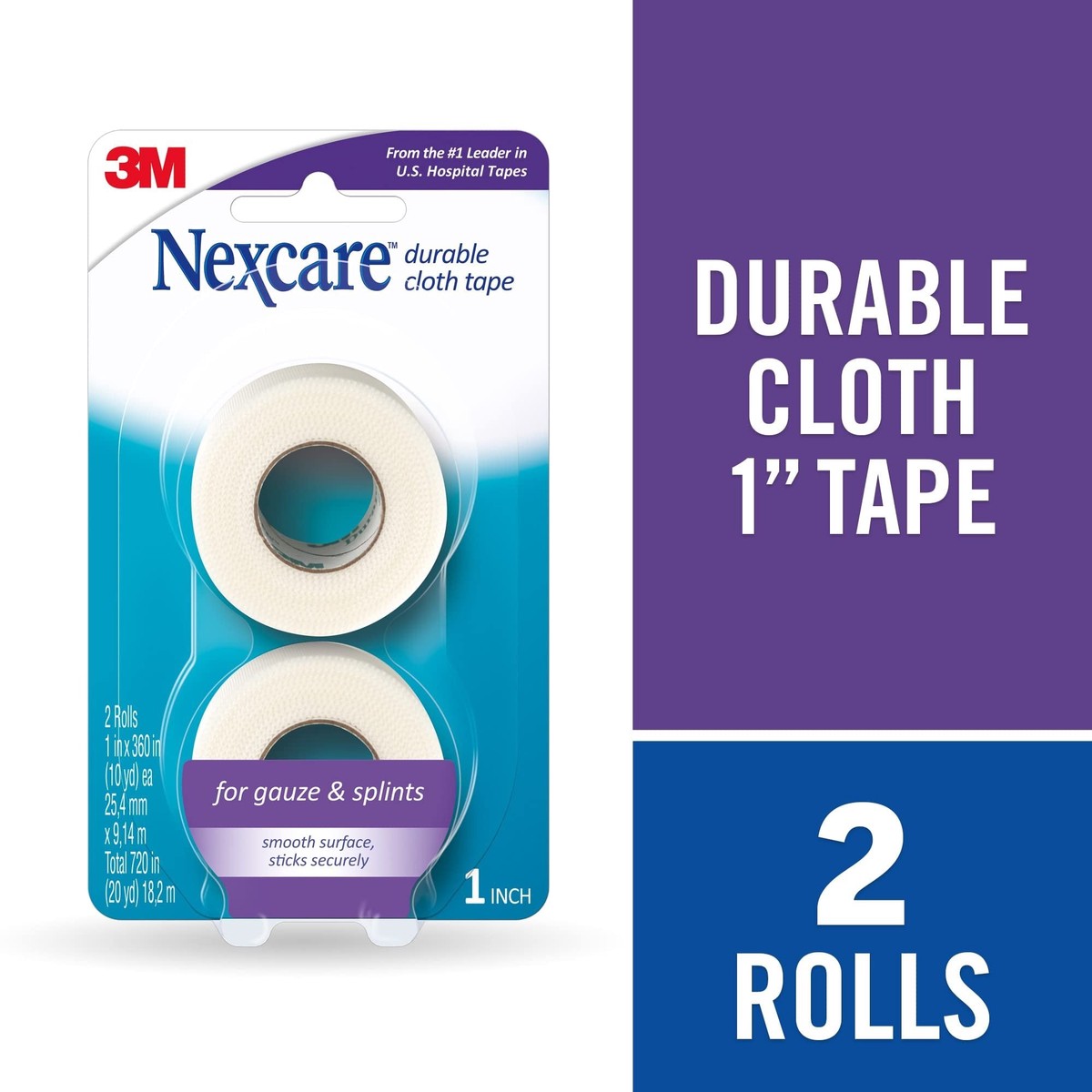 Nexcare Durapore Durable Cloth Tape, from The #1 Leader in U.S. Hospital Tapes, 1 Inch X 10 Yards