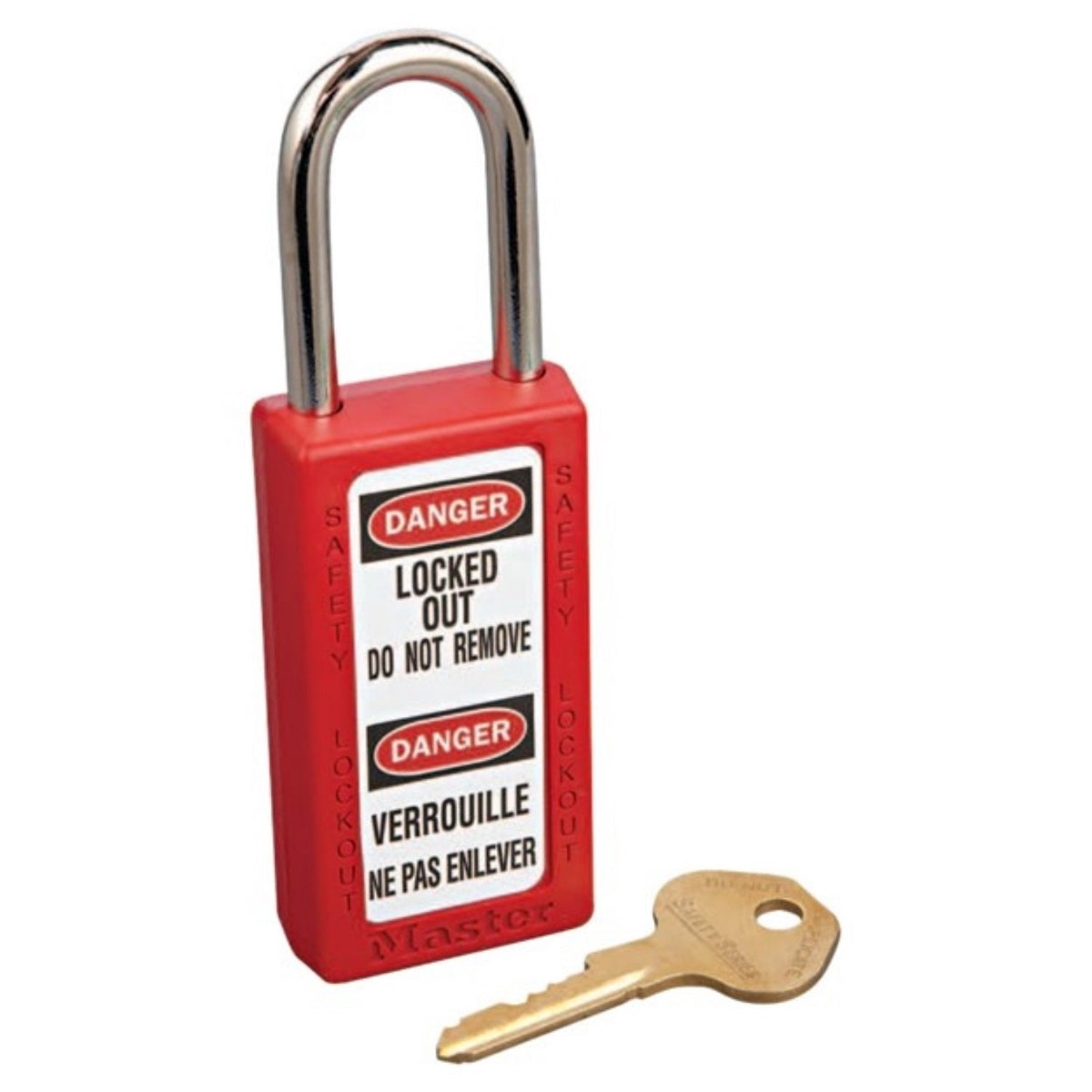 No. 410 & 411 Lightweight Xenoy Safety Lockout Padlocks, Red, Keyed Diff.
