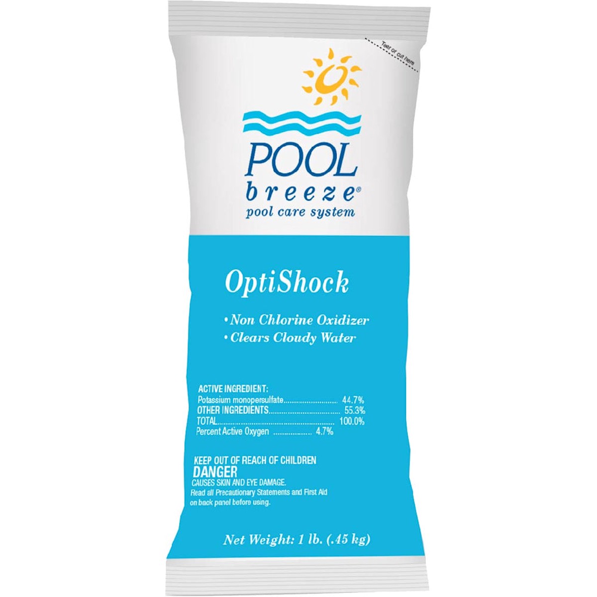 Non Chlorine Pool Shock | Pool Breeze | Optishock | Potassium Monopersulfate | 1 lb