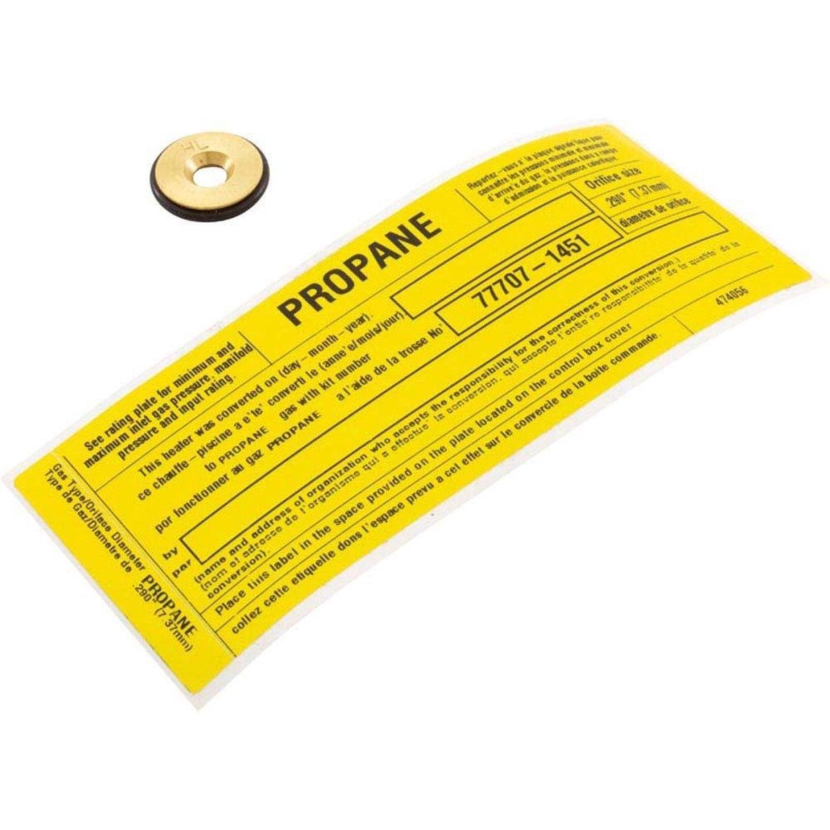 Pentair 77707-1451 Natural Gas to LPG Propane Conversion Kit Replacement for Sta-Rite Max-E-Therm Pool and Spa Heater