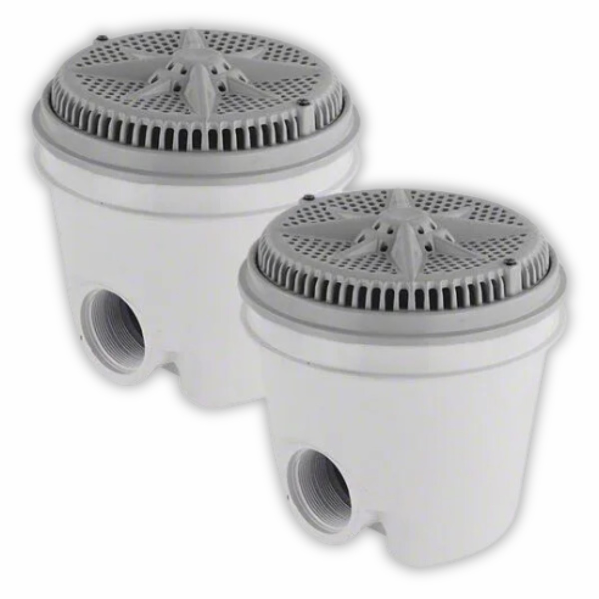 Pentair 8" StarGuard Main Drain with 2" side x 1 1/2" bottom ABS Sump Gray