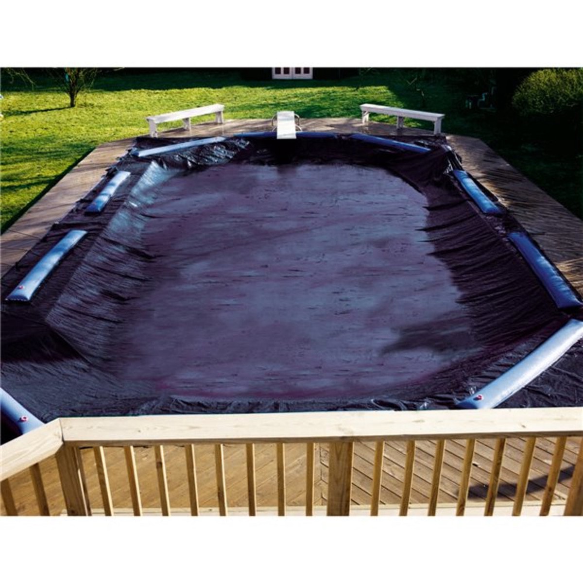 Pool Cover | 30' x 60' In-Ground Winter Pool Cover, Heavy-Duty, UV Resistant, Reinforced Edges | Swimline