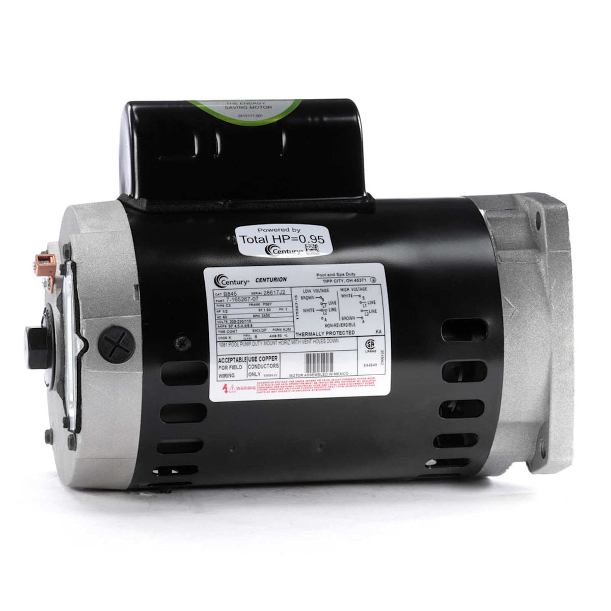 Pool Pump Motor | Century | B846 | 1/2 HP | 56Y Square Flange