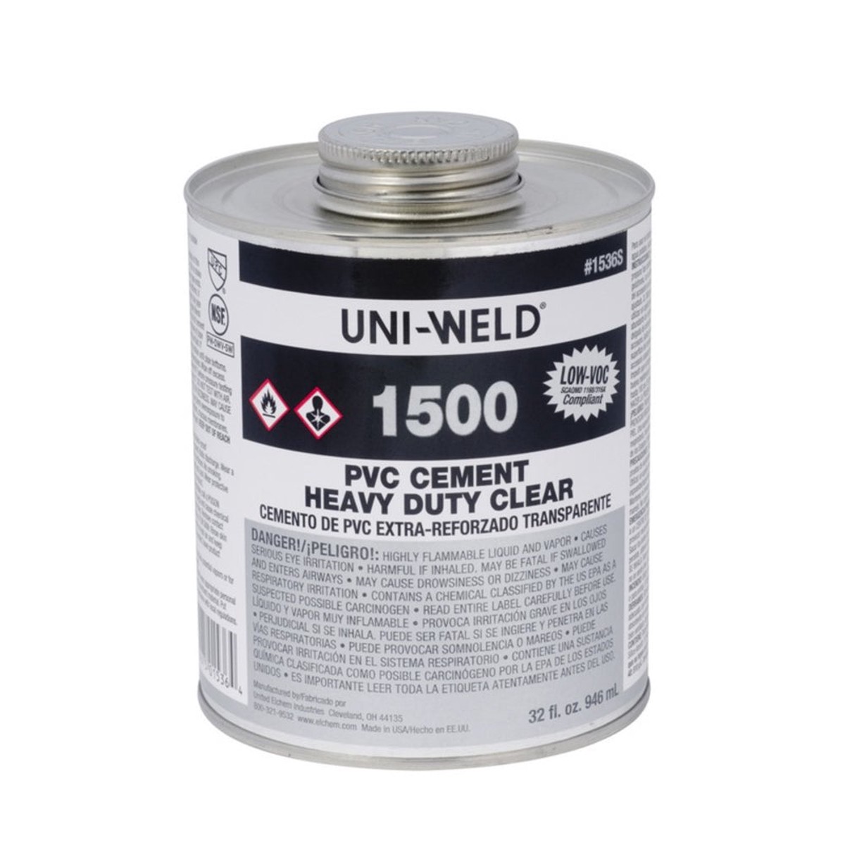 Pool PVC Glue | Oatey | 1536S | 1 Quart Heavy Duty Clear Bond For PVC Pool Plumbing | Fast Acting Formula