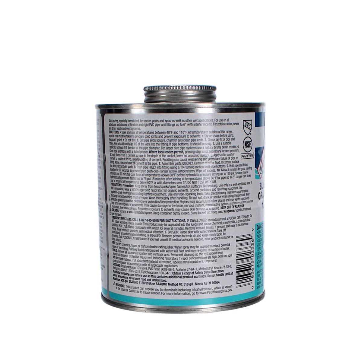 Pooltite Blue Glue | Oatey | 2366S | (1/4 Pt Heavy Duty Pool Glue)
