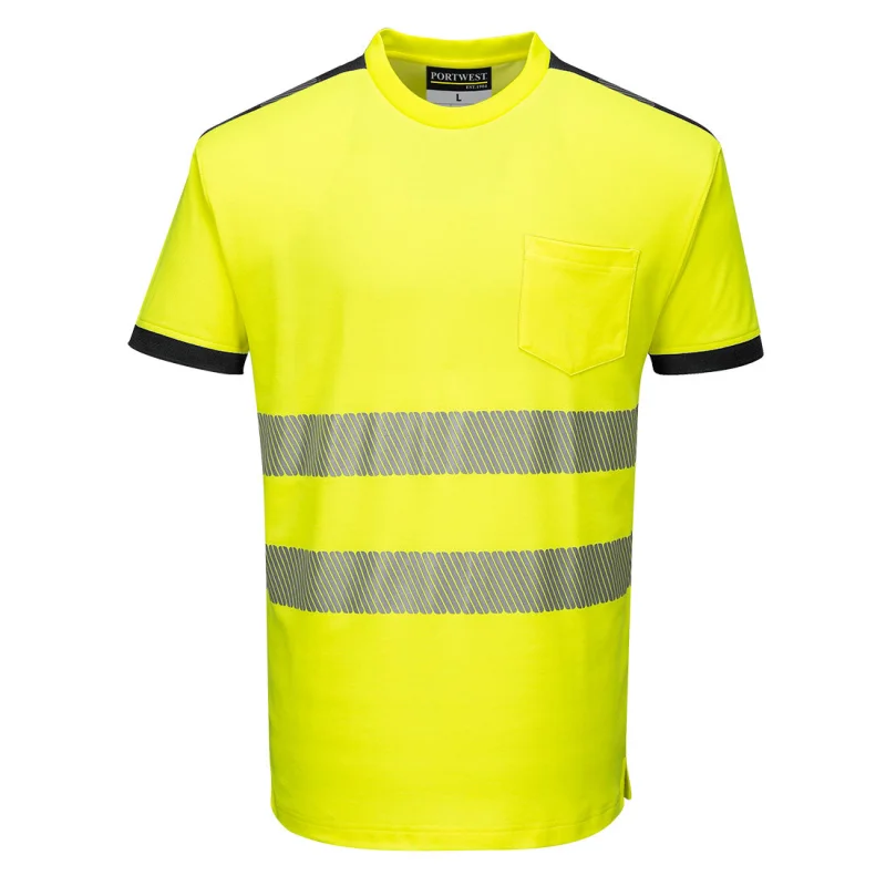 Portwest PW3 Hi-Vis Cotton Comfort T-Shirt Yellow