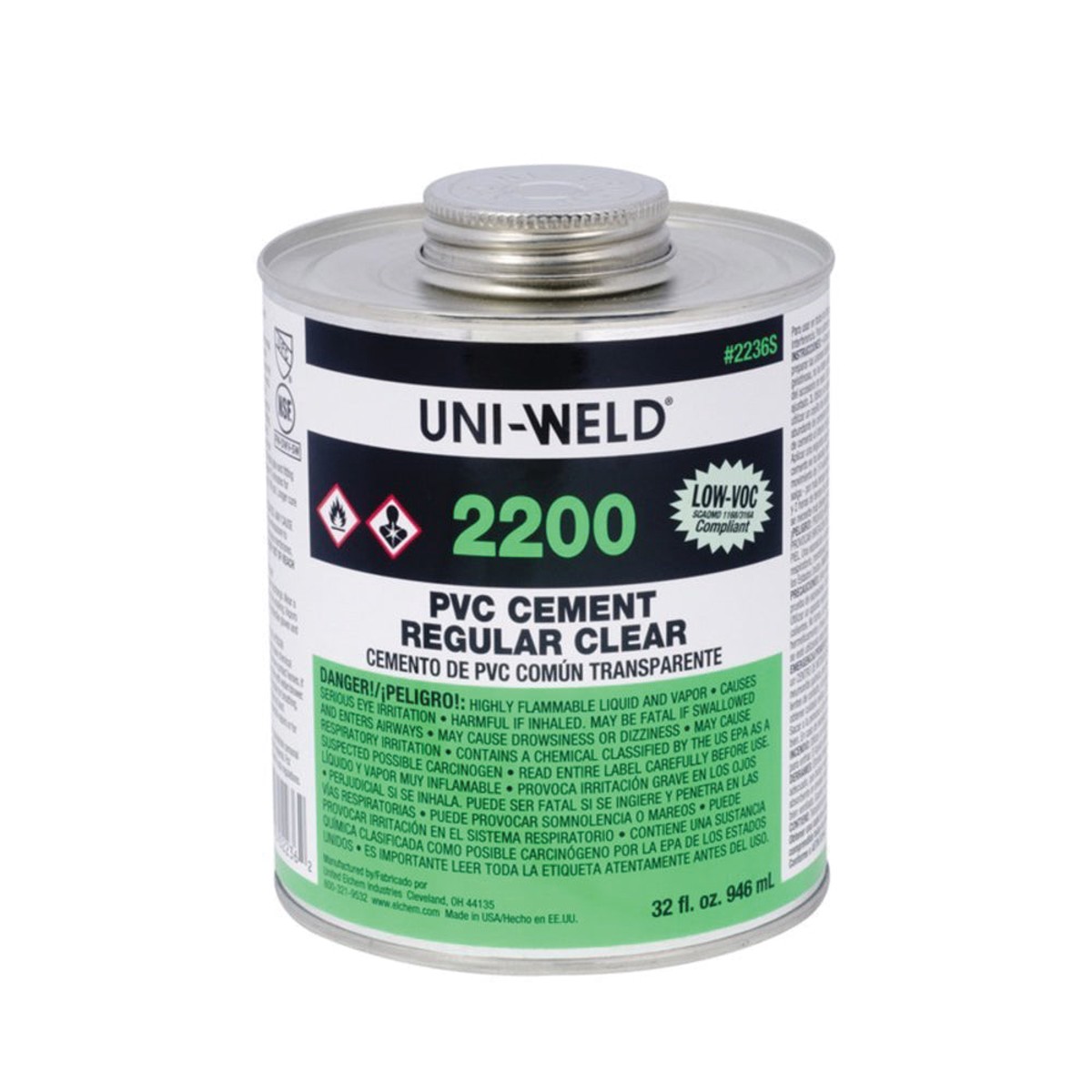 PVC Cement | Oatey | OTY2236S | 1 Quart Clear | 2200 Series Fast Set