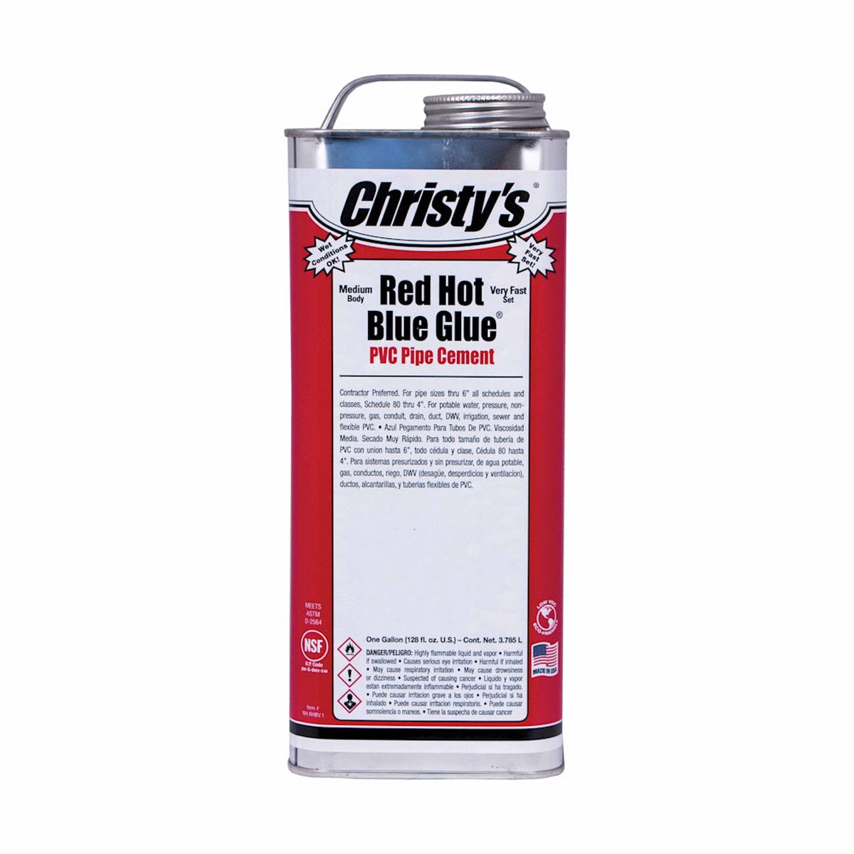 PVC Cement | T Christy Enterprises | 1 Quart | Low VOC | Deep Blue For DIY Pool Owner