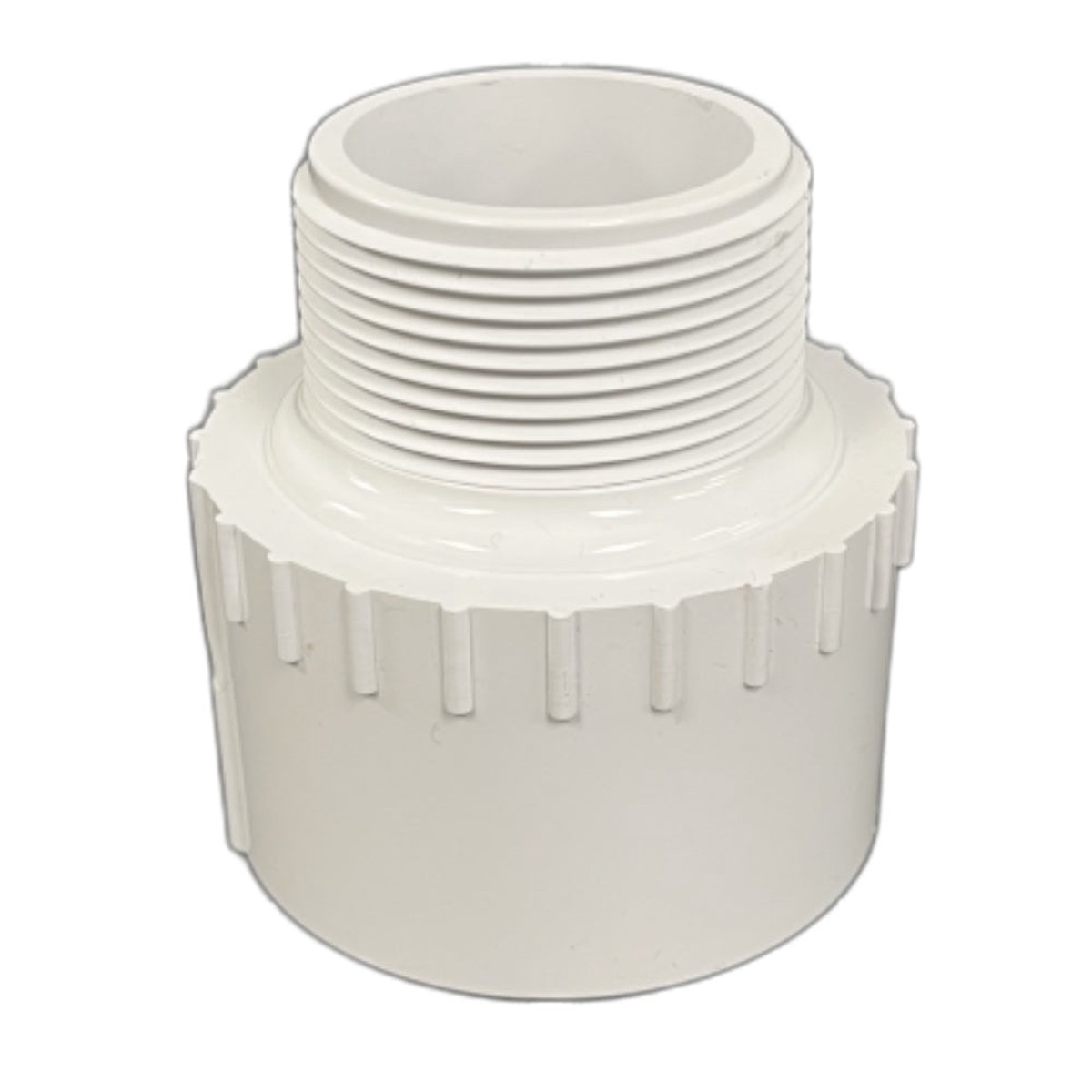 PVC Reducer Adapter | PoolTech | 1-1/2 MPT to 2 Slip | 1-1/2 Inch MPT | 2 Inch Slip