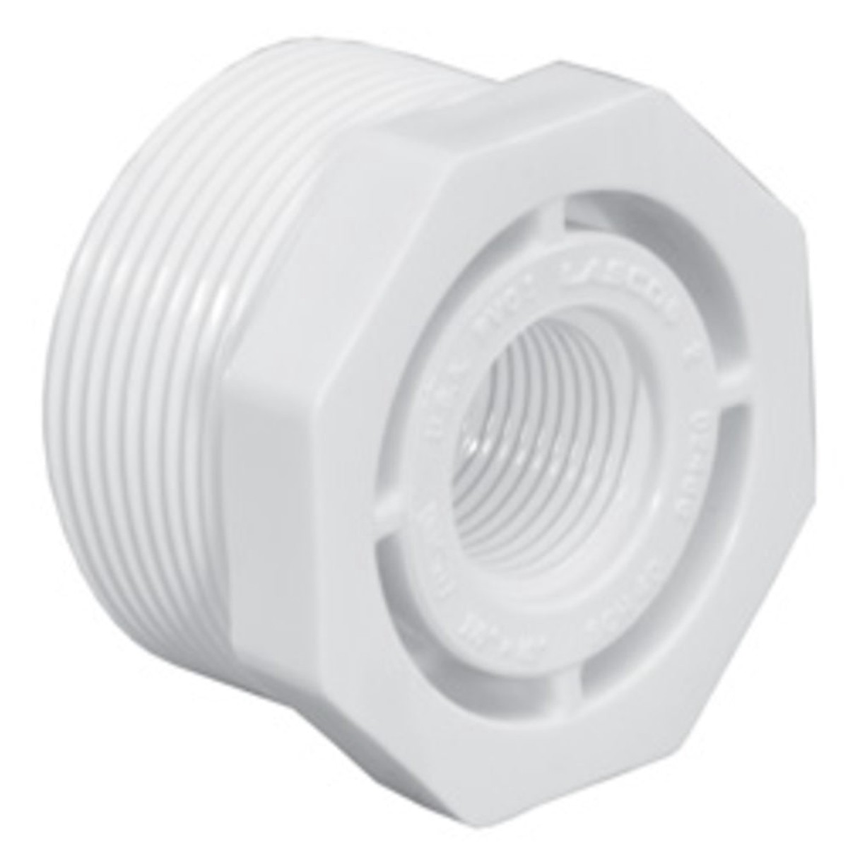 PVC Reducing Bushing | AquaGuard | 1/2 x 3/8 MIPT To FIPT Sch 40