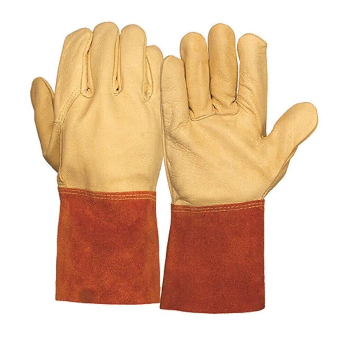 Pyramex Grain/Split Cowhide Leather Welding Gloves GL6001W, 1 PAIR, LARGE