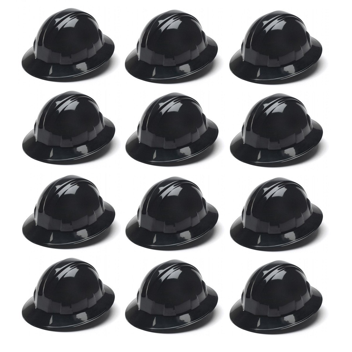 Pyramex HP24111 Black Full Brim Style 4 Point Ratchet Suspension Hard Hat