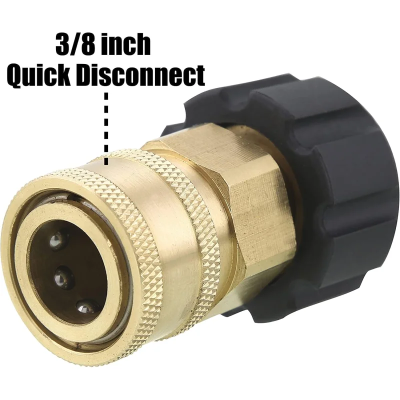 Quick Connect Socket for Pressure Washer Gun and Hose, 3/8 Inch Socket to M22 14mm Metric