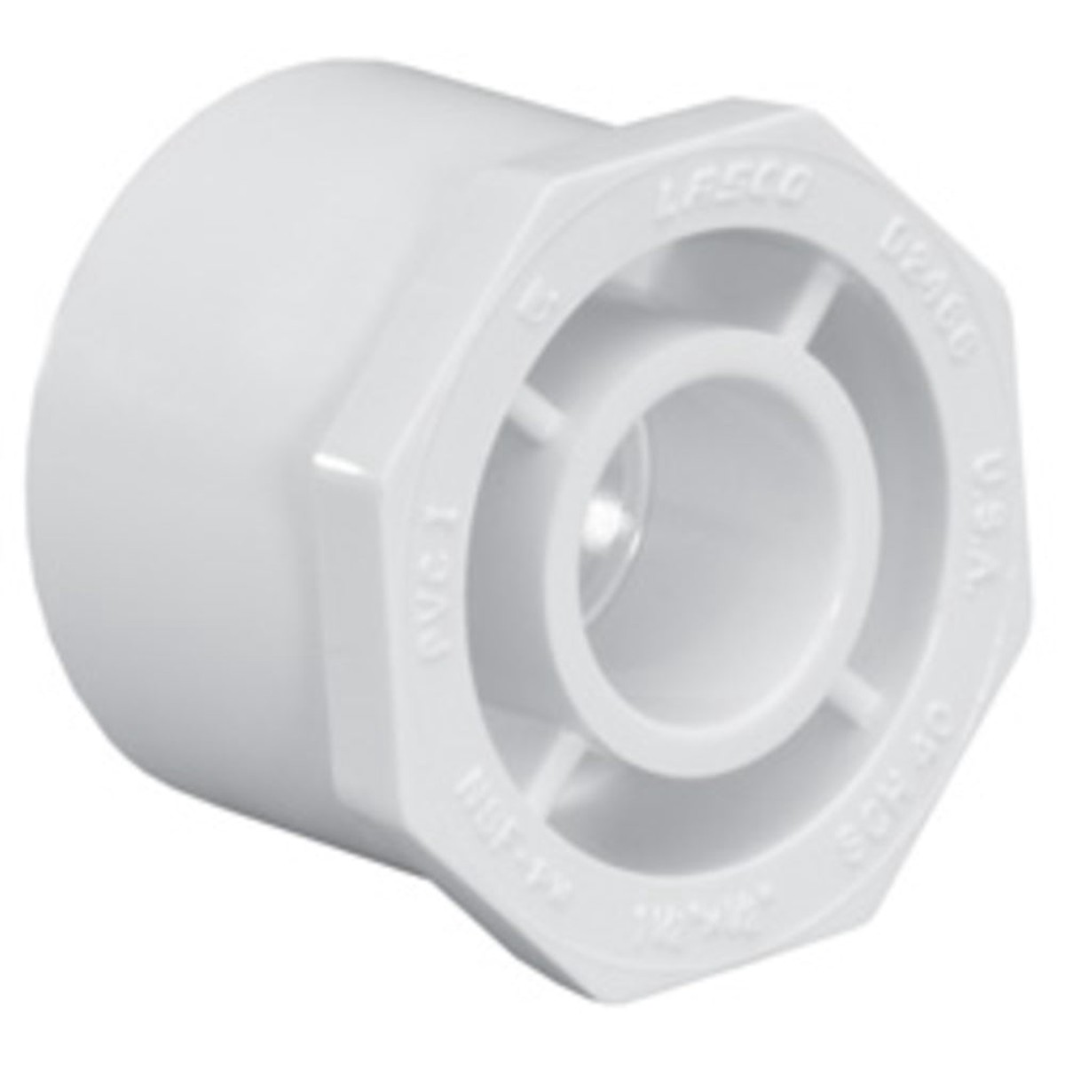 Reducing Bushing | AquaGuard | 2-1/2 x 2 | Spigot to Slip | White PVC Schedule 40