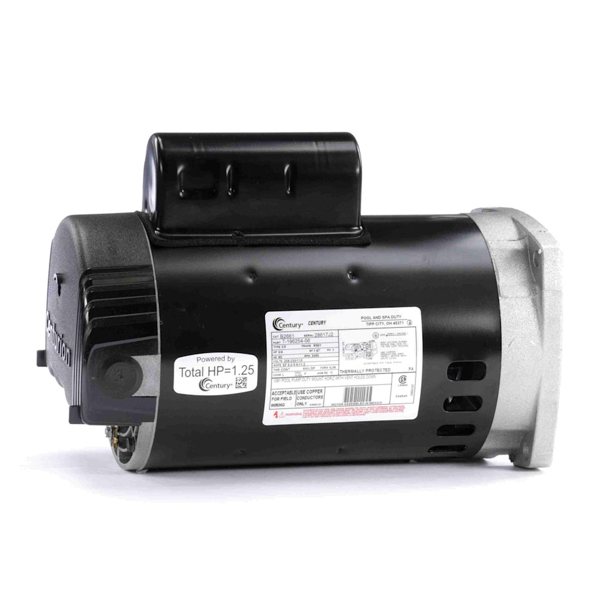 Replacement Pool Pump Motor | Century | B2661 | 0.75 HP | 208-230/115V 1 Phase 60Hz