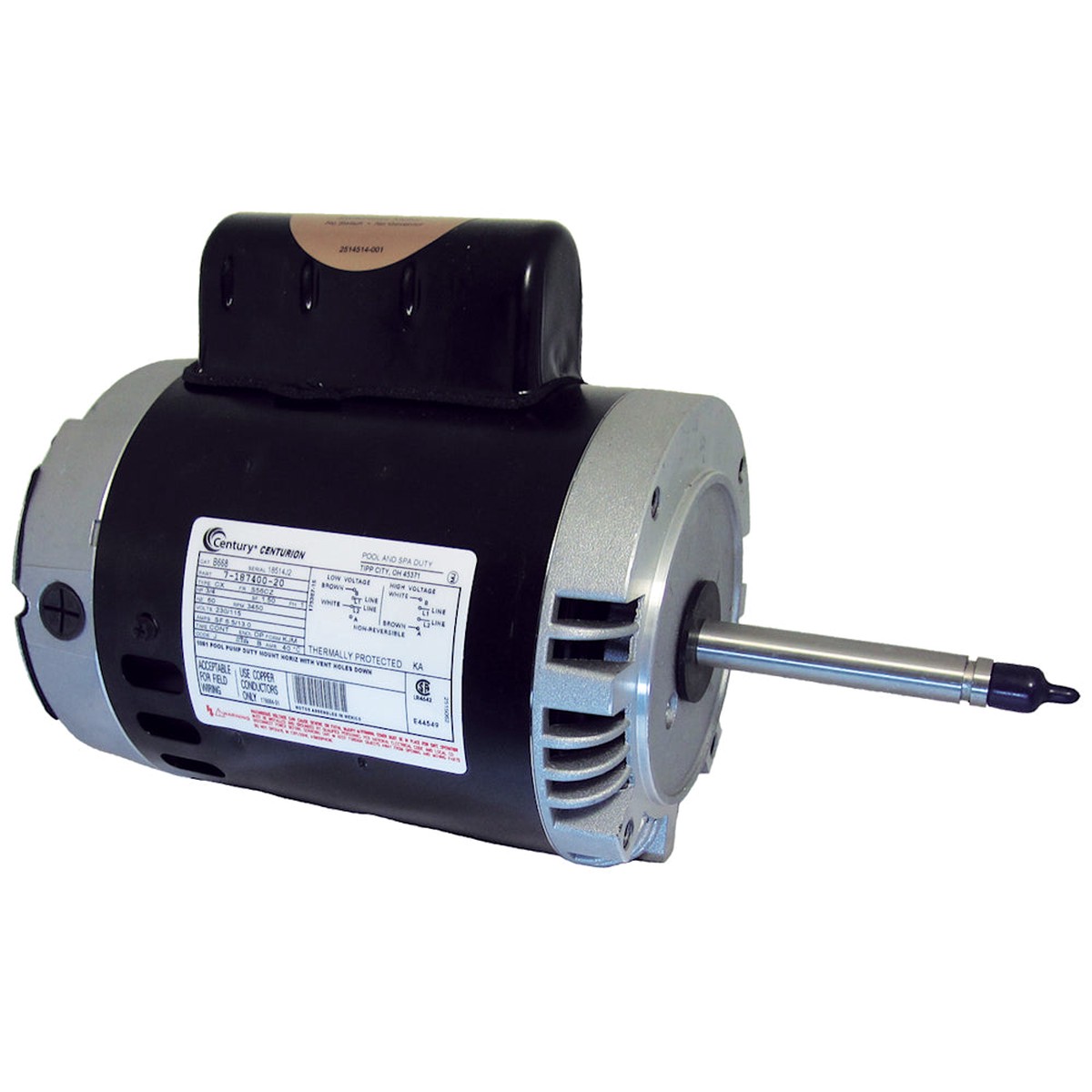 Residential Pool Pump Motor | Century | B668 56CZ Frame Single Phase | 3/4 HP | 230/115V