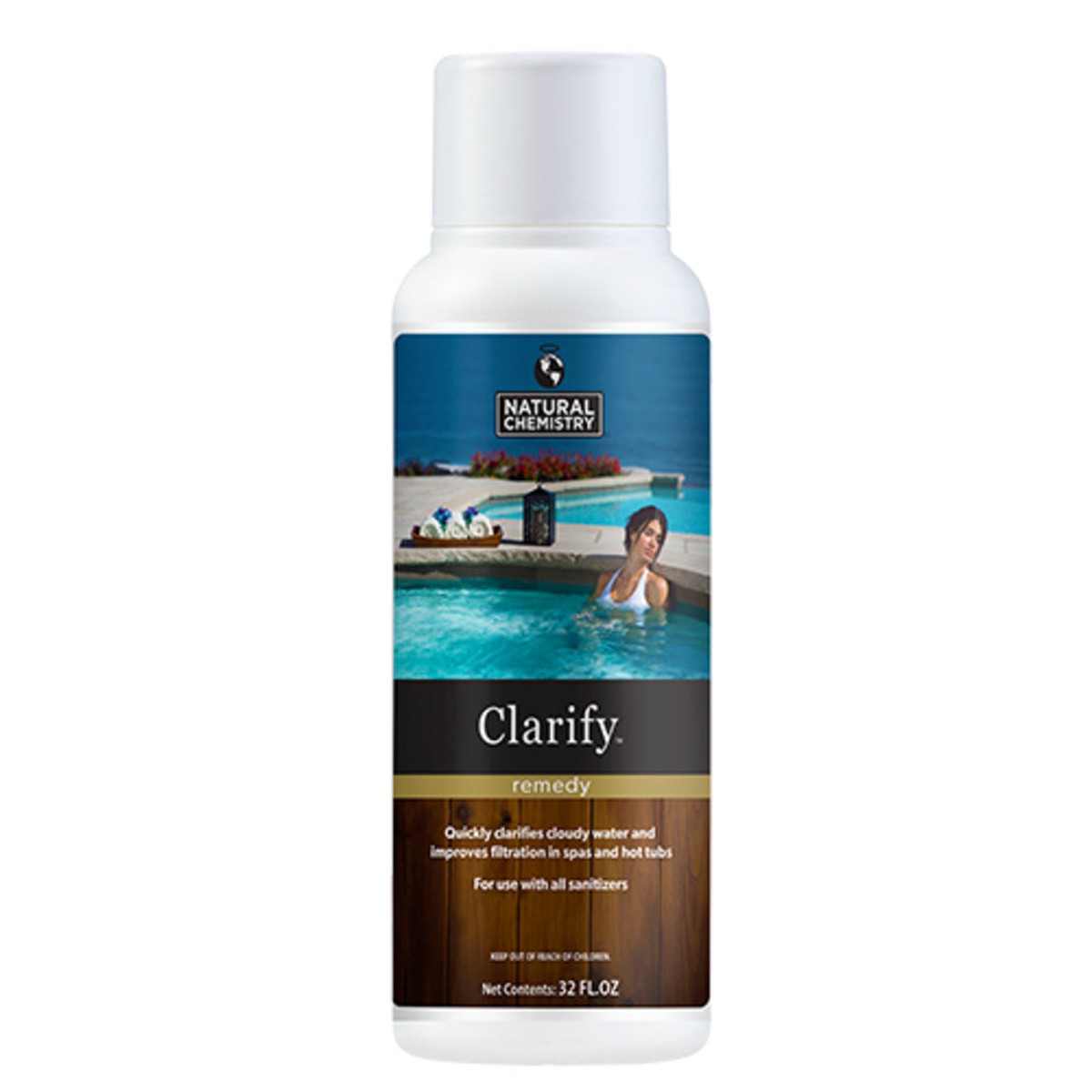 Spa Clarifier | Natural Chemistry | 14233NCM | 32 Ounce Bottle Fast Acting Clarifier | For Spa Water