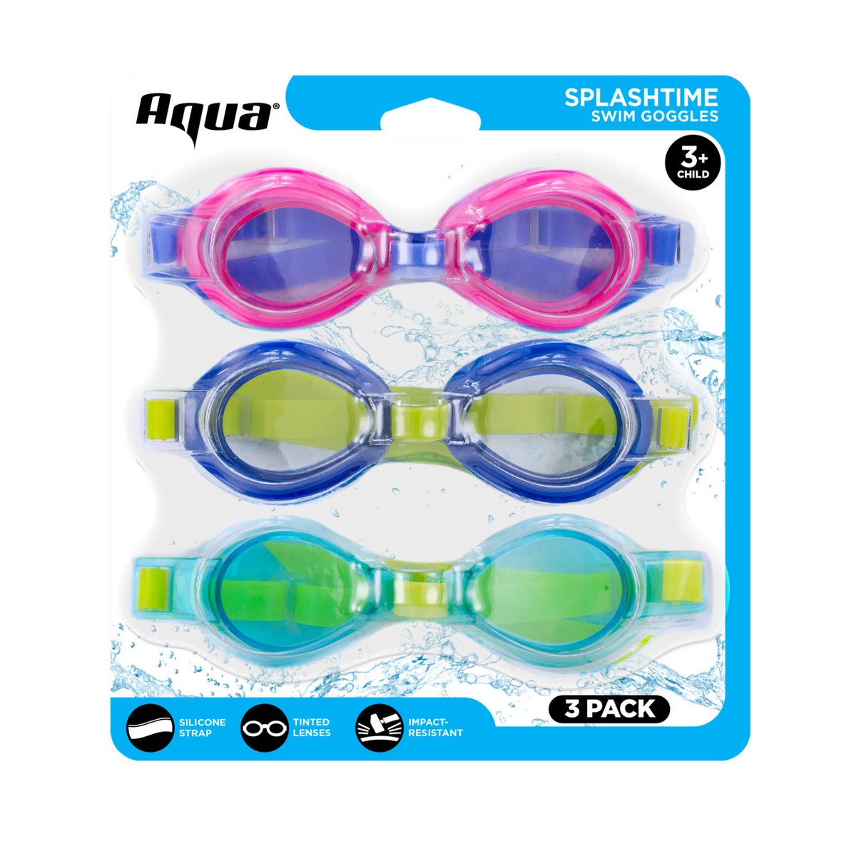 Splashtime Goggle 3 Pack for Swimming Pools