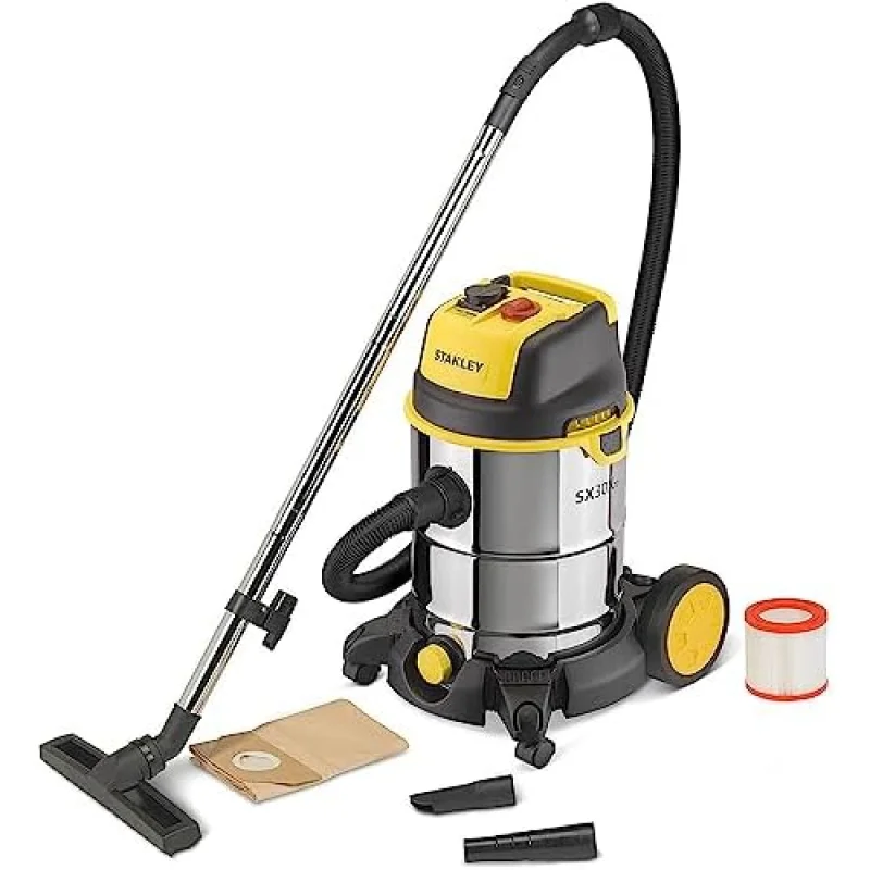 Stanley Vacuum Cleaner Stainless-steel 30ltrs 1600W Wet &Dry SXC30XTDE