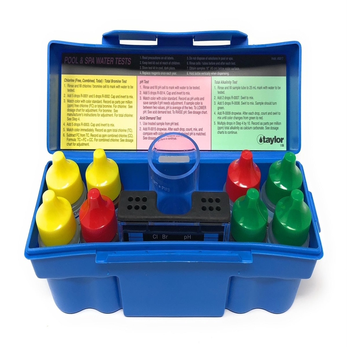 Taylor Technologies Safety Plus Test Kit for Chlorine/Bromine, pH, Alkalinity (DPD) | K-1004