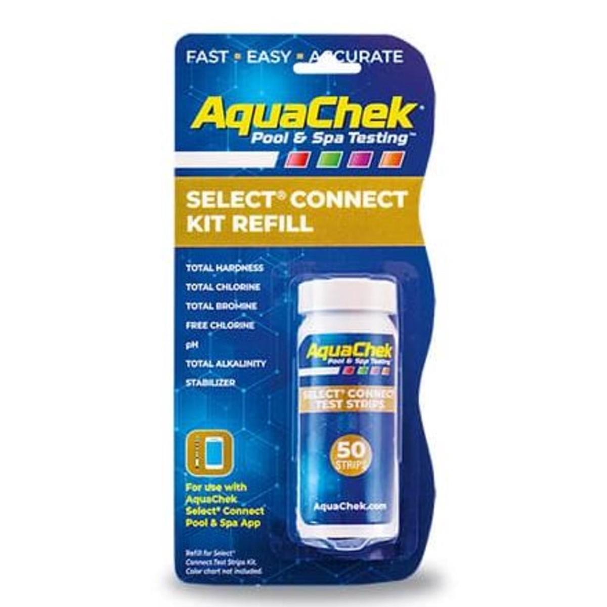 Test Strips | AquaChek | Select Connect 50 Strips | 7-In-1 Balancing