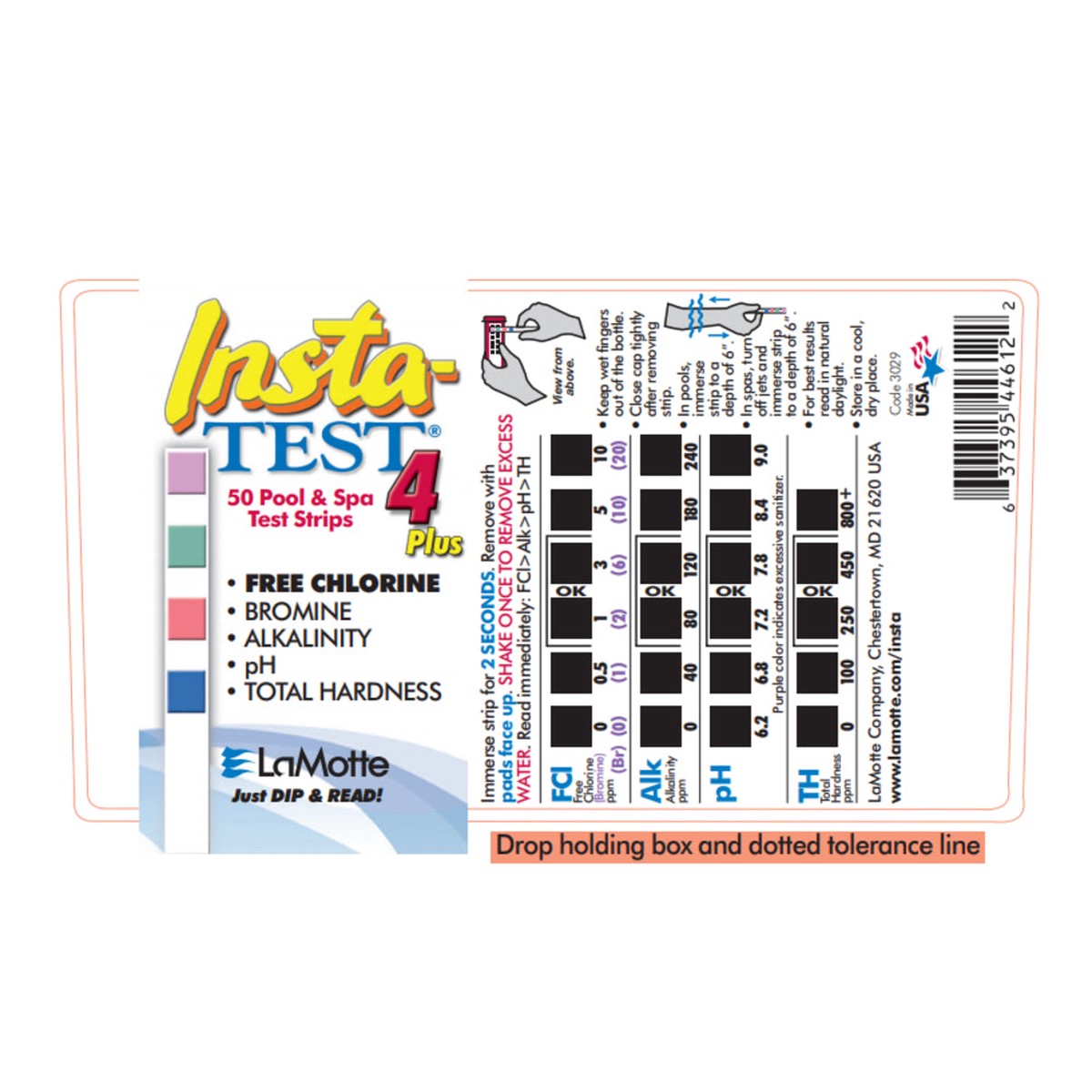 Test Strips | LaMotte | Insta-Test 4 Plus 3029-12 | 50 Pack | Heavy Duty Fast Acting