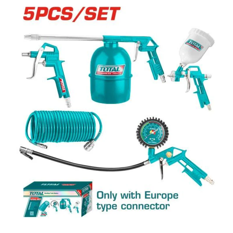 Total 5-Piece Air Tool Accessory Kit (Europe Type Connector)
