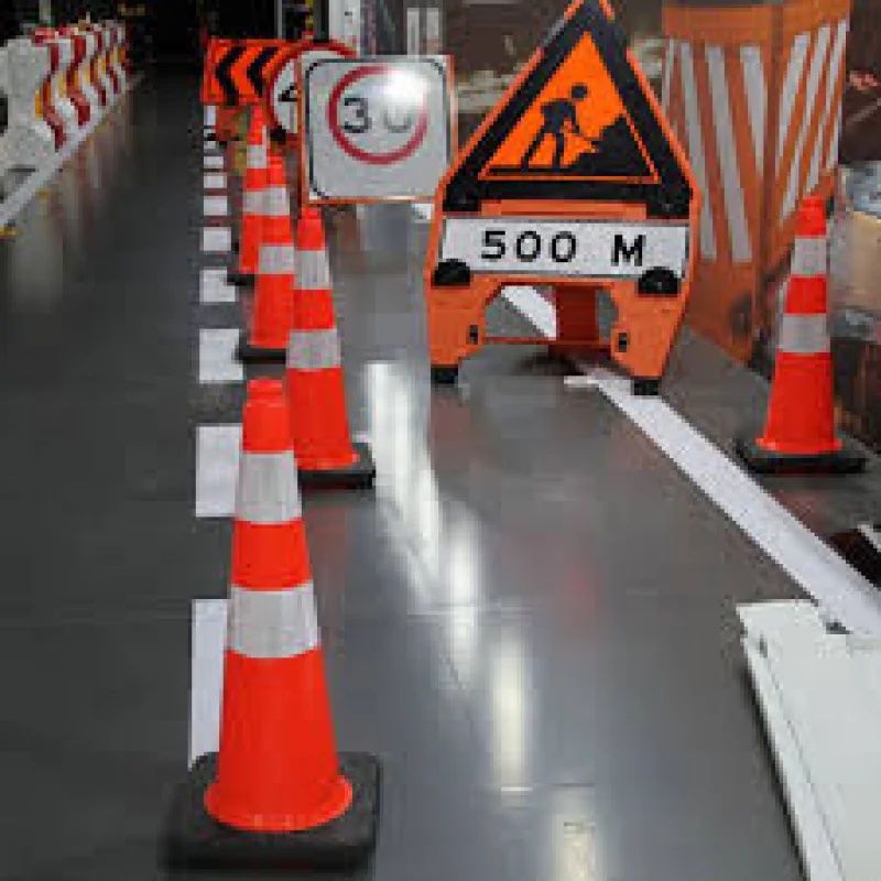 Traffic Cone Black Base 30″ Red & White TC012