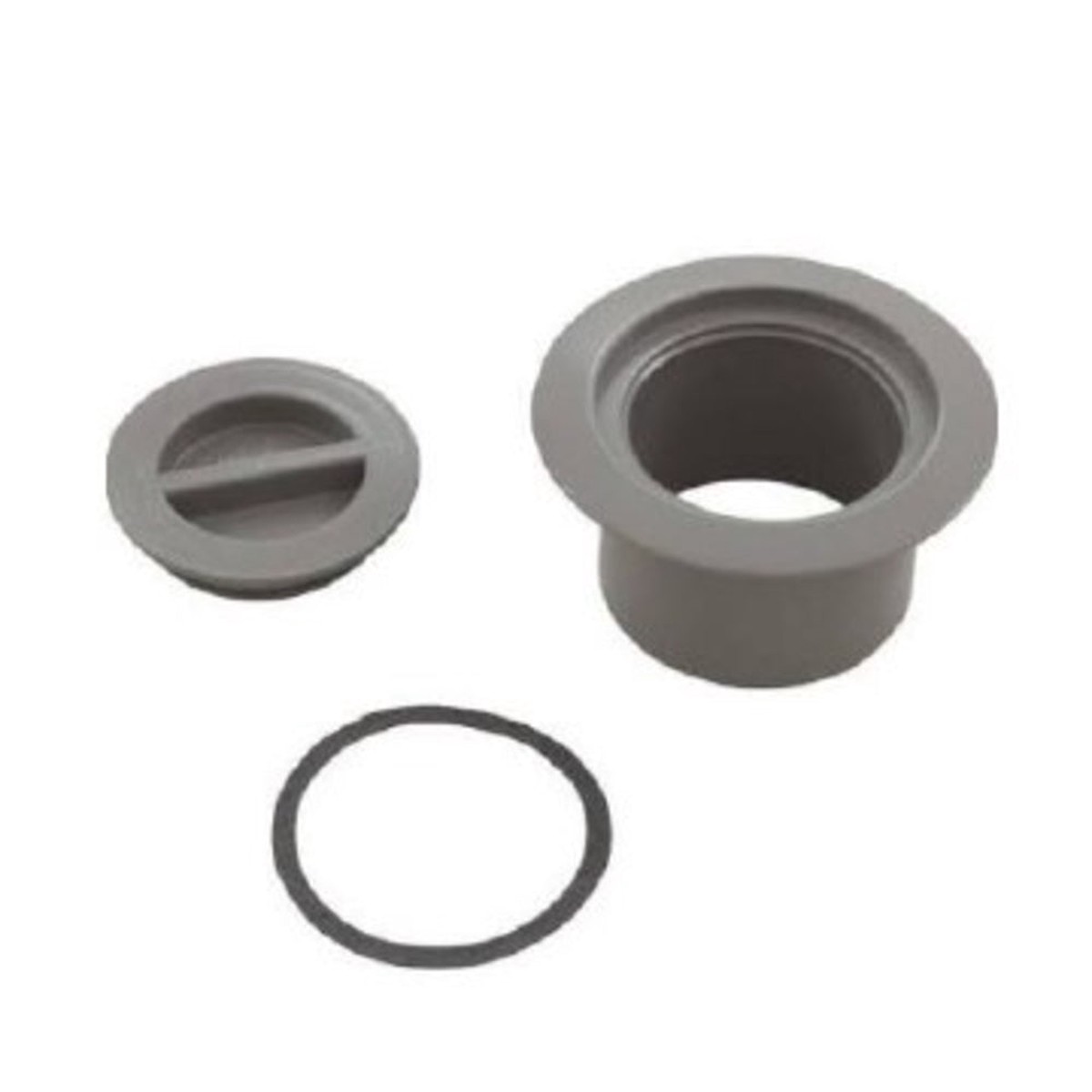Volleyball Pole Holder Flange And Plug Assembly | Generic | Gray | Poolside Mount | Outdoor Use